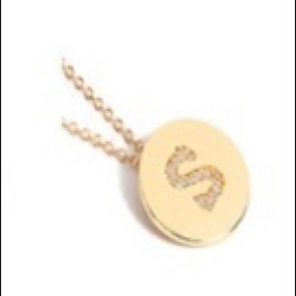Letter “S” Gold and Diamond Necklace - Picture 2 of 3